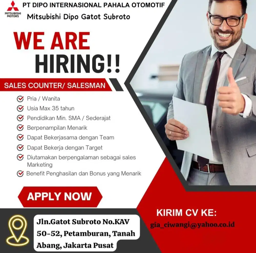 Dibutuhkan sales force di mitsubishi