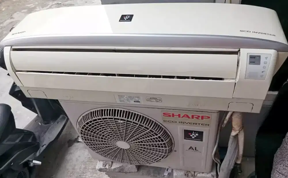 AC 1 PKSHARP INVERTER R410 Orisinil LowWatt Bagus Normal Dingin Sekali