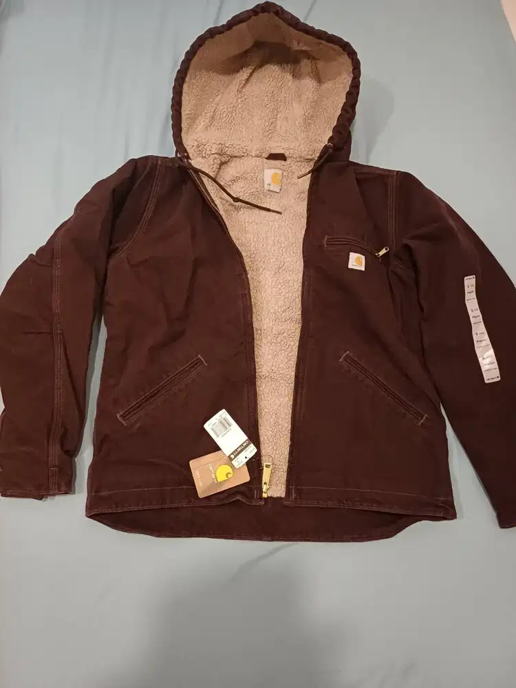 Jaket Wanita Carhartt Womens WJ141-Dwn Dark Burgandy EUC Sherpa Lined