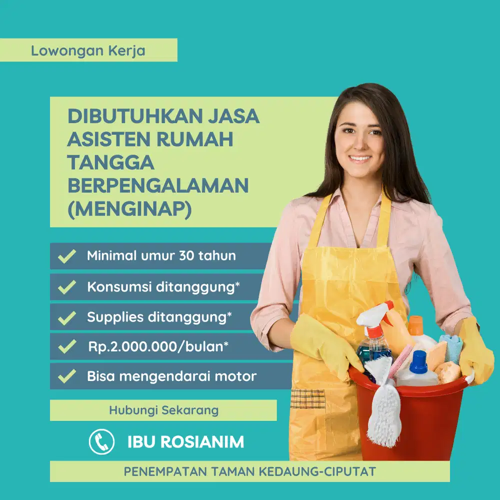 Lowongan Kerja Asisten Rumah Tangga Domisili Ciputat Taman Kedaung