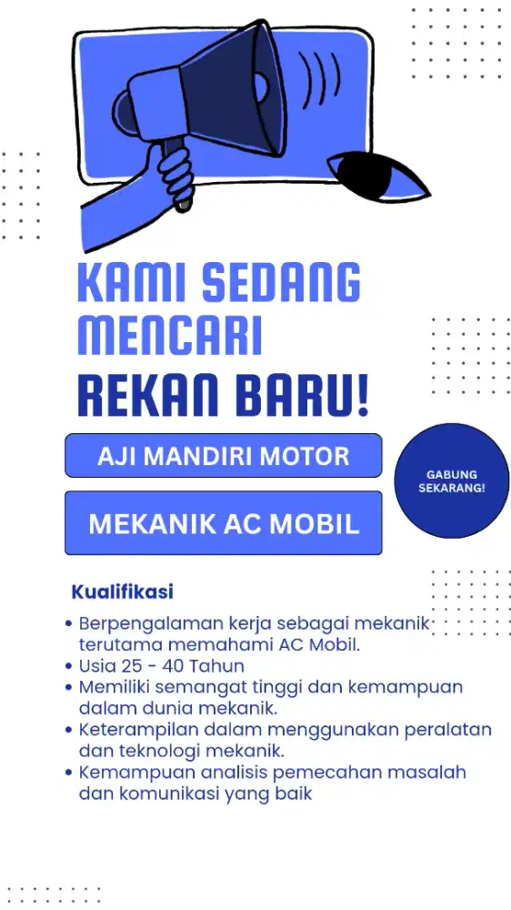LOWONGAN KERJA MEKANIK AC MOBIL