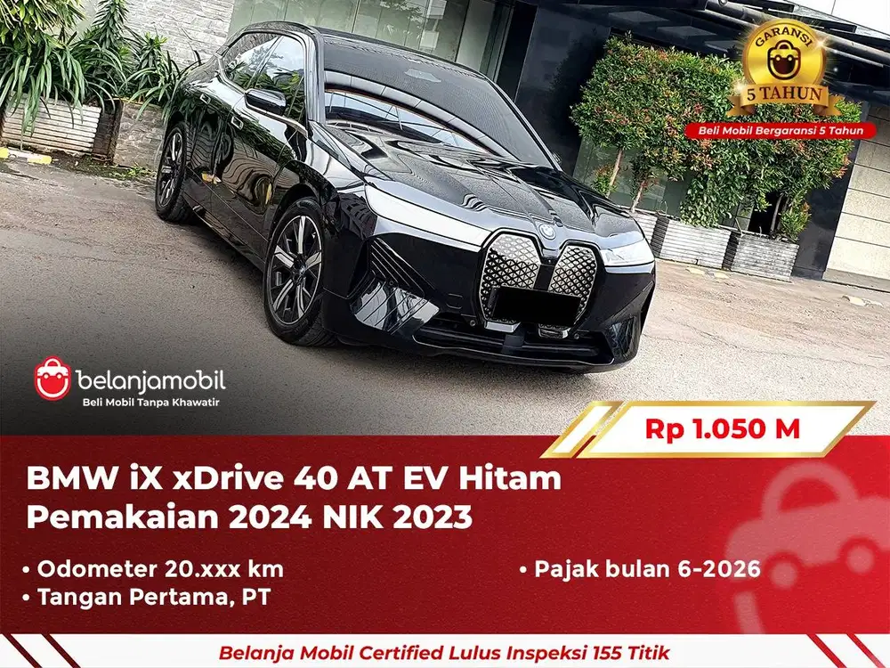 [ GARANSI 5TH ] BMW iX xDrive x Drive 40 AT EV Hitam 2023/2024