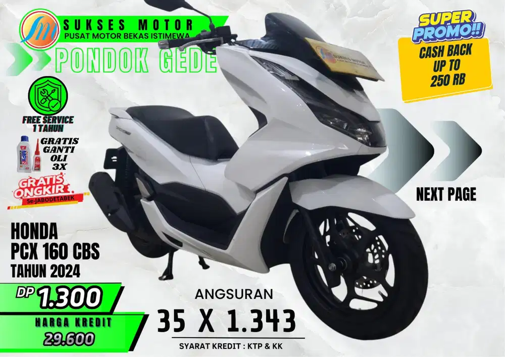 PCX 160 CBS TAHUN 2024 DP Satu Jutaan