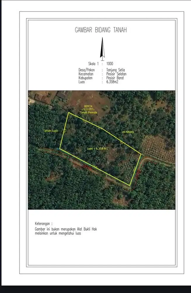 DIJUAL TANAH TANJUNG SETIA, UJUNG BOCUR, KRUI