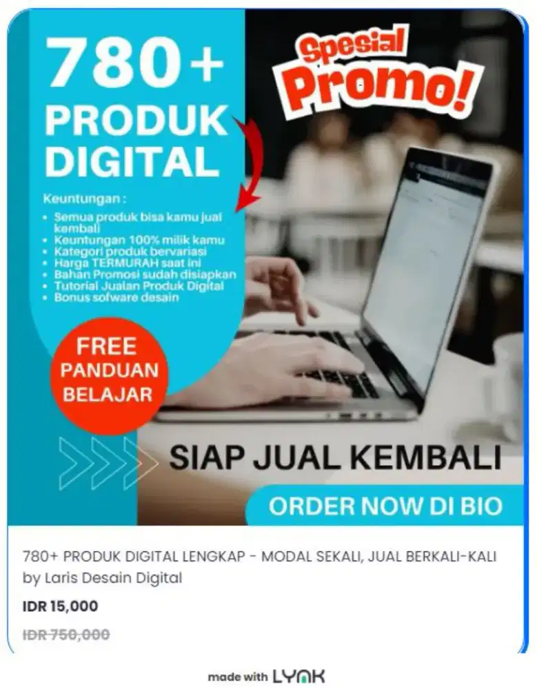 780+ PRODUK DIGITAL LENGKAP - MODAL SEKALI, JUAL BERKALI-KALI