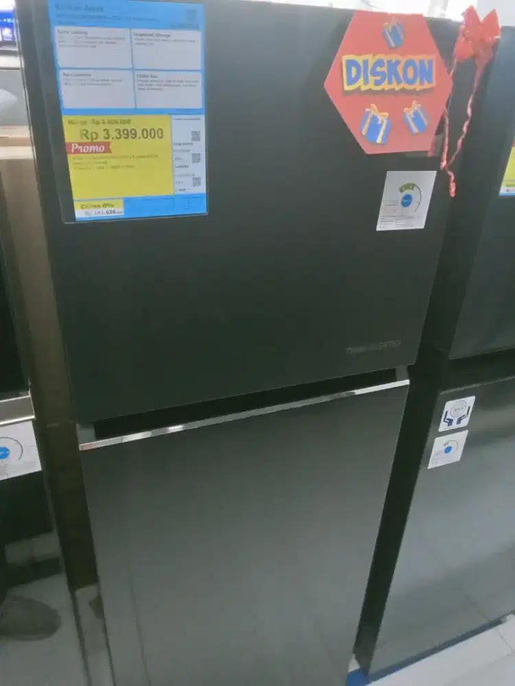 Promo Cicilan 0% Kulkas Twin Inverter Aqua 225L