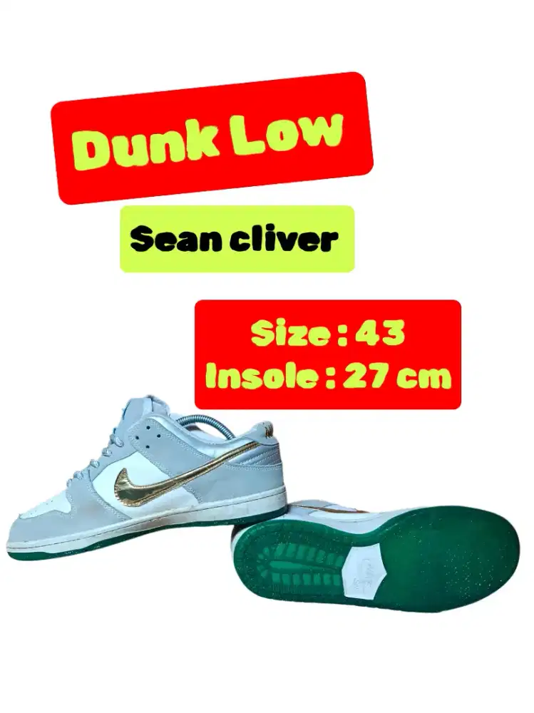 Sepatu sneakers second nik3 dunk low size 43 insole 27cm