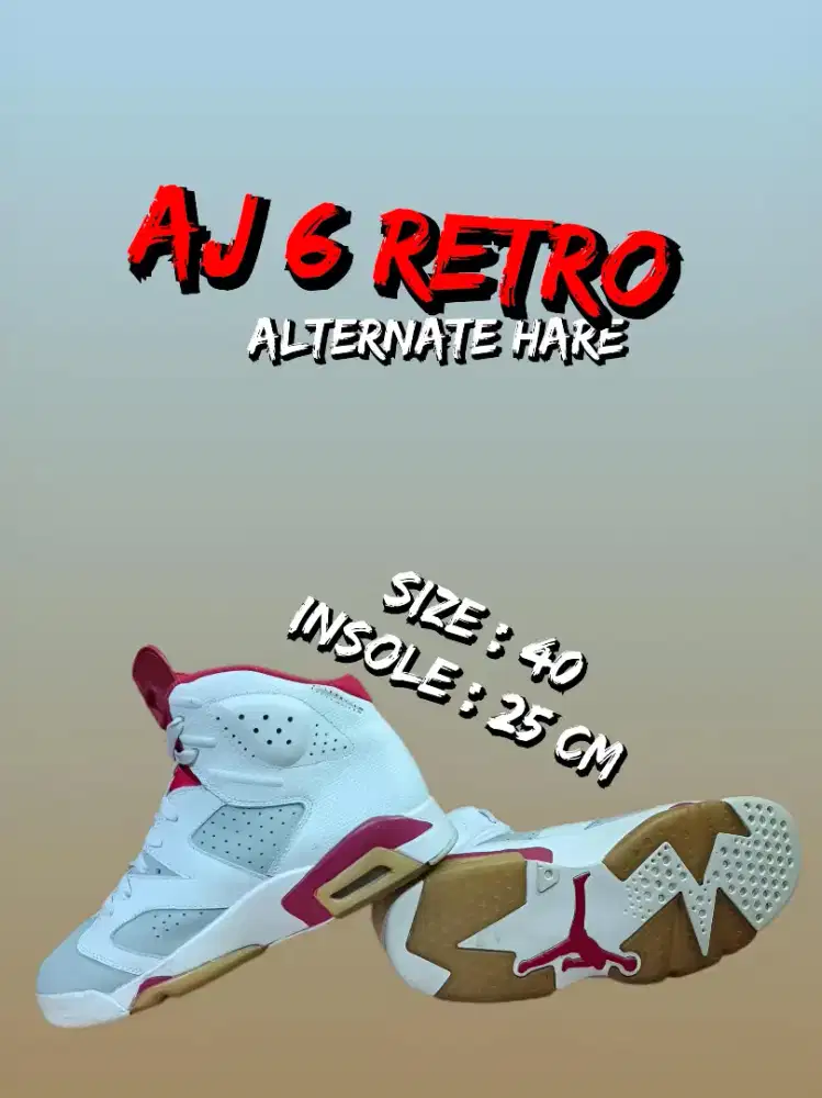 Sepatu sneakers second 4jee 6 retro size 40 insole 25cm