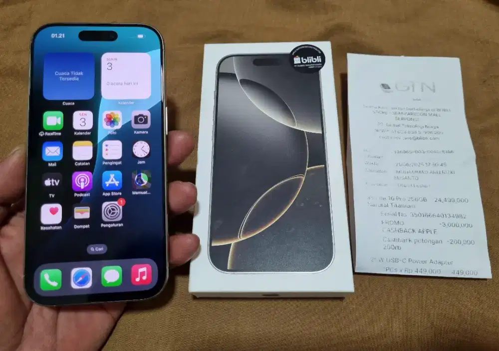 IPhone 16 Pro 256GB Garansi ibox