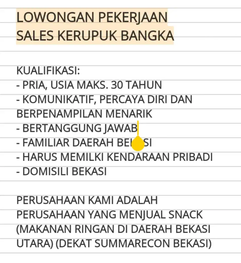 LOWONGAN KERJA SALES