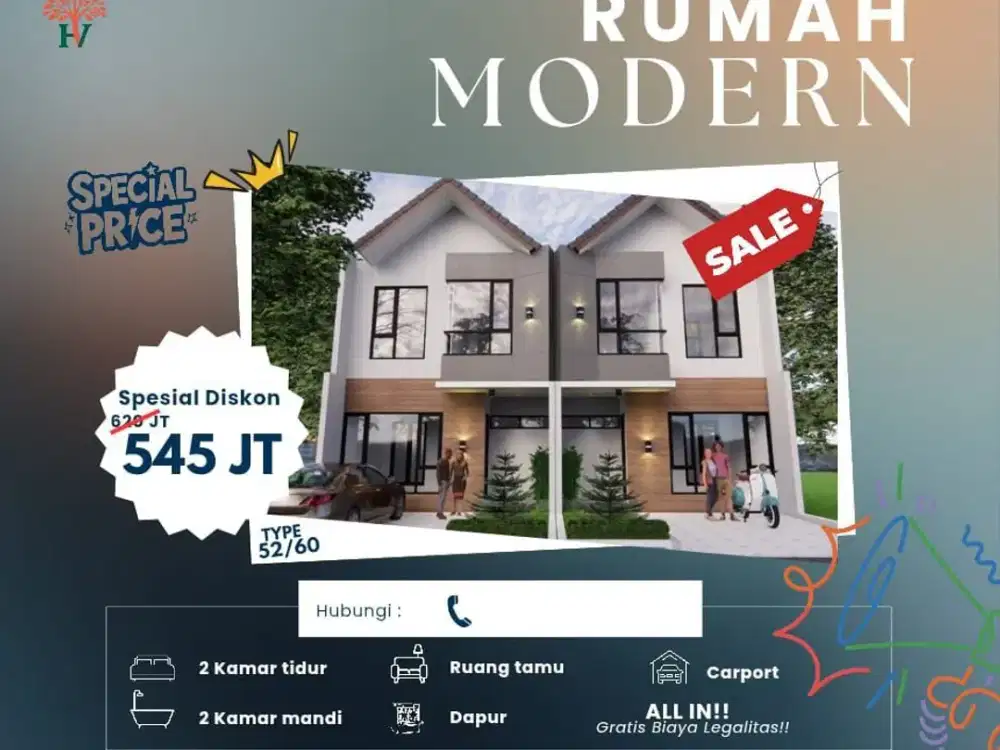 Rumah Modern dekat Cipageran Cimahi Diskon Puluhan Juta