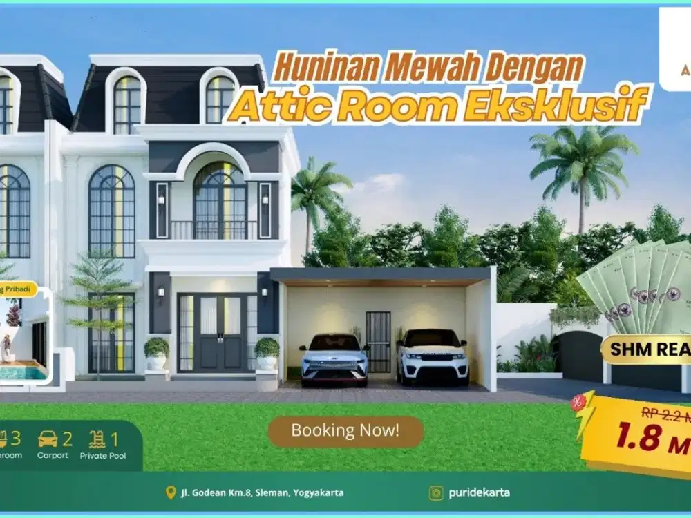 RUMAH MEWAH YOGYAKARTA DALAM CLUSTER AMERICAN CLASSIC 3 LANTAI DEKAT PASAR GAMPING