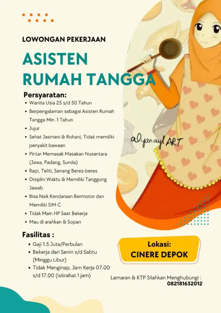 Dicari Asisten Rumah Tangga