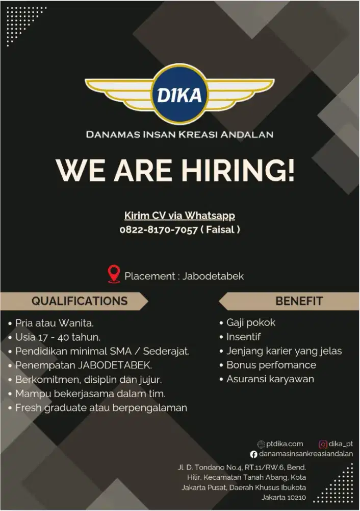Lowongan pekerjaan Spv & Sales perbankan