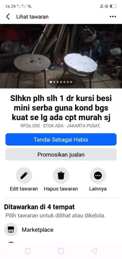 Slhkn plh slh 1 dr kursi besi mini serba guna bhn kuat hrg murah sj