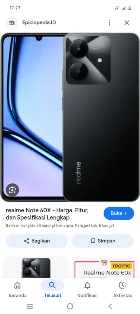 HP realme note 60x 4+4/64