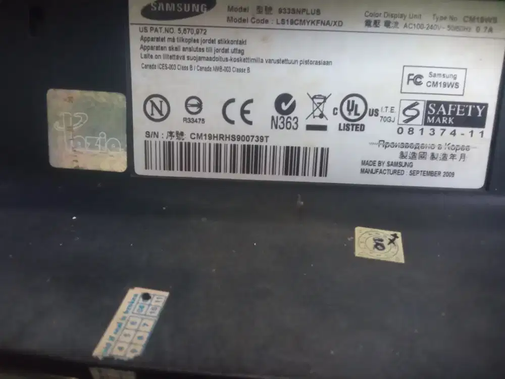 Monitor Samsung cs 19  ws