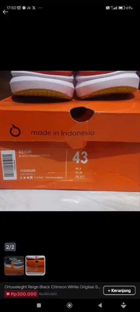 Sepatu Ortuseight baru buka kardus