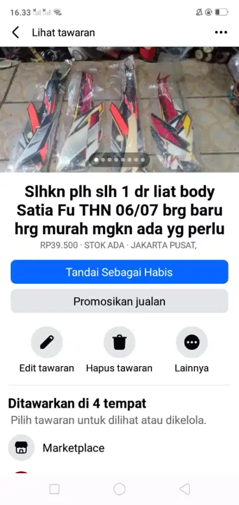 Mgkn ada yg perlu slhkn plh slh 1 dr list body sepeda/motor brg baru