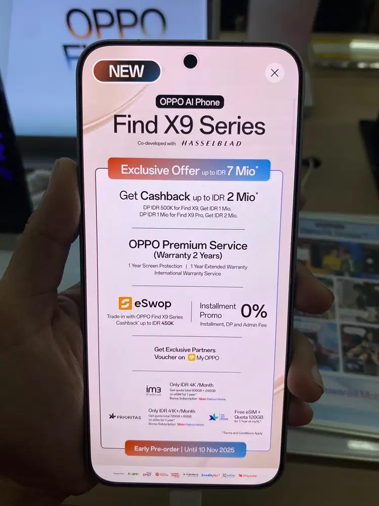 Di Home credit bisa cicilan hp oppo find X9 promo cicilan bunga 0%