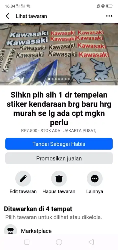 Slhkn plh slh 1 dr tempelan stiker sepeda/motor brg baru hrg murah cpt