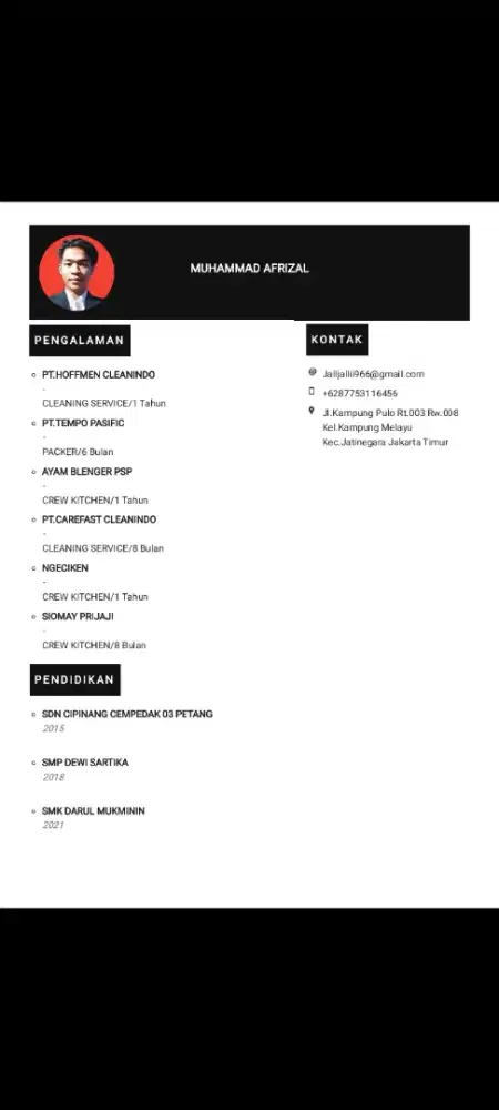 mencari pekerjaan cleaning service, crew store,office boy,crew kitchen