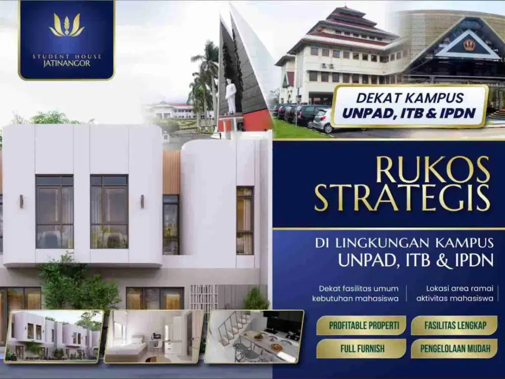 Jual Rukost di Jatinangor Sumedang 8KT,8KM full furnished strategis 5 menit ke kampus ITB UNPAD IPDN Bandung