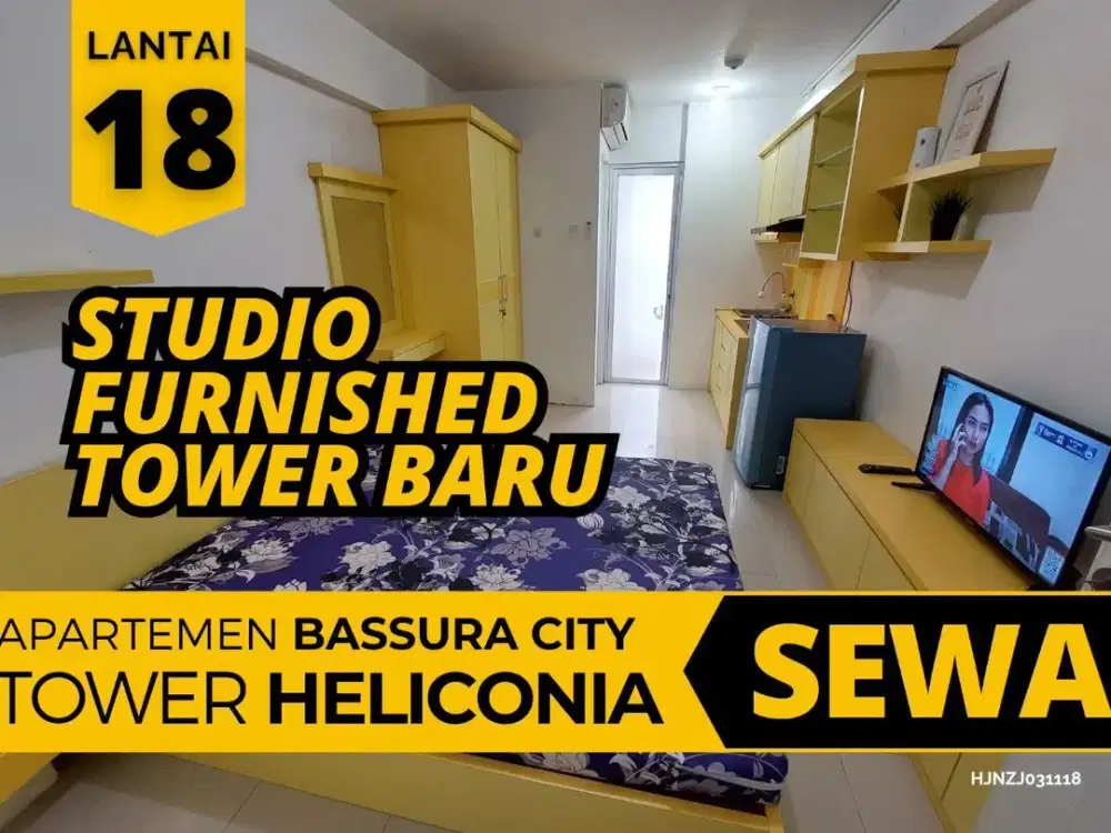 Sewa STUDIO Bulanan Tower Baru Lantai 18 Apartemen Bassura City
