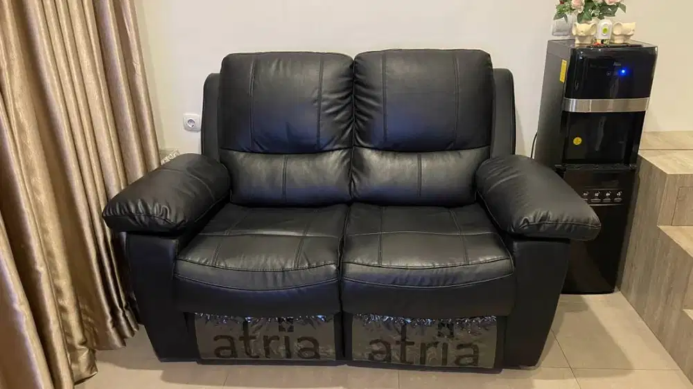 Sofa Atria Recliner Air Leather Black 2 seat