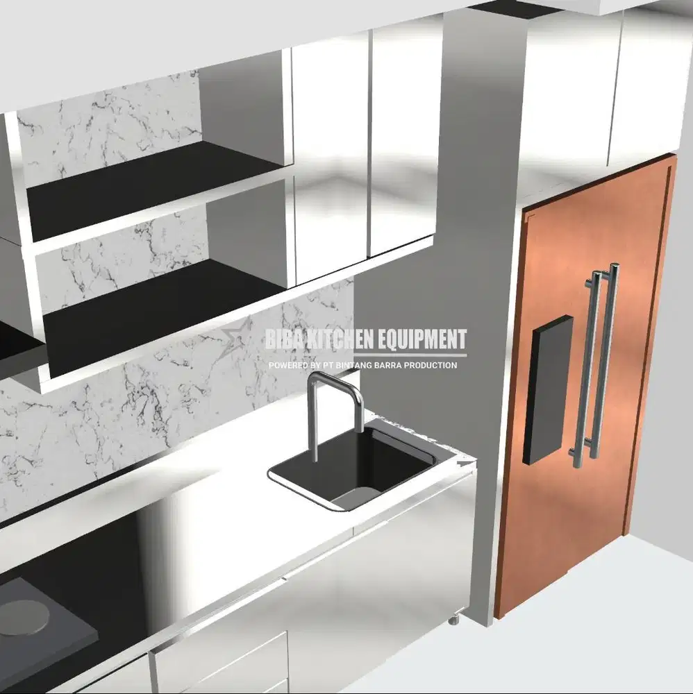 Custom Dapur Stainless Steel Bergaransi SUS 304 201