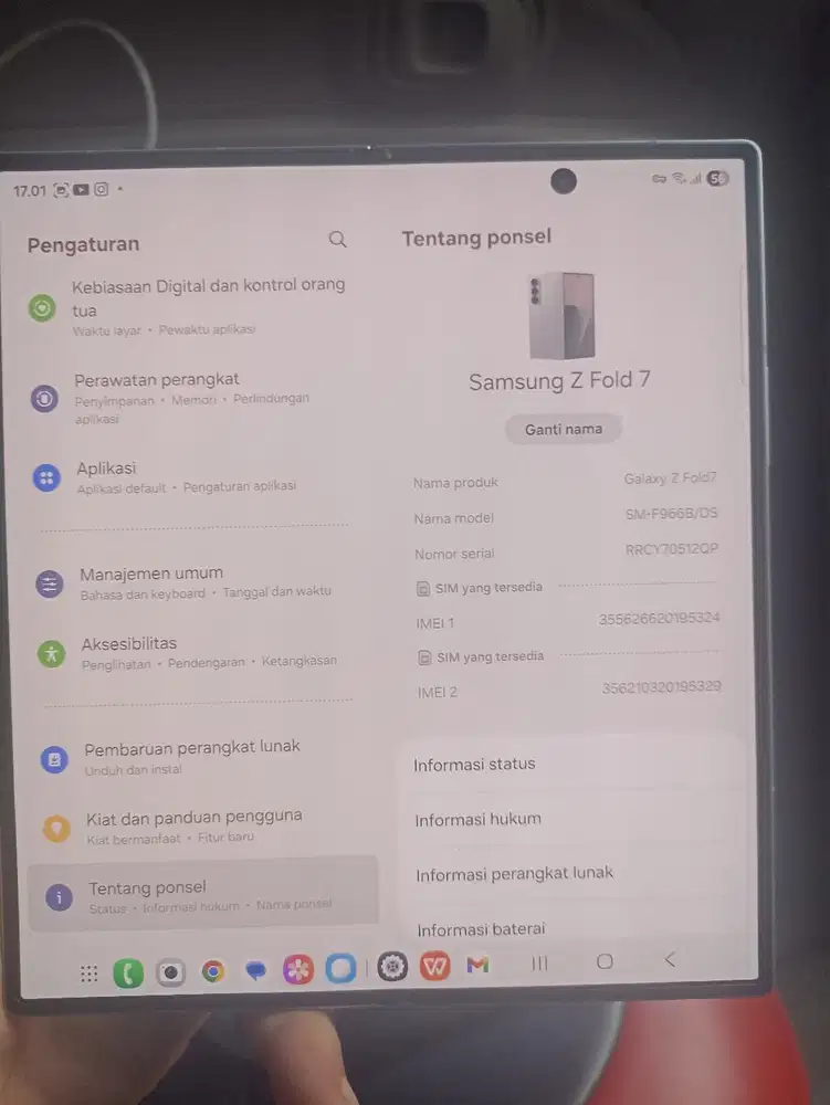 Dijual Samsung Z fold 7, kondisi mulus pembelian baru