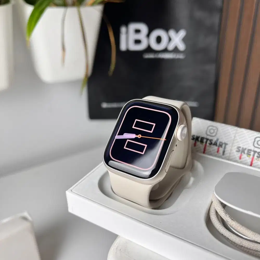 Apple Watch Series 9 41mm Starlight iBox iwatch Battery Health 100%