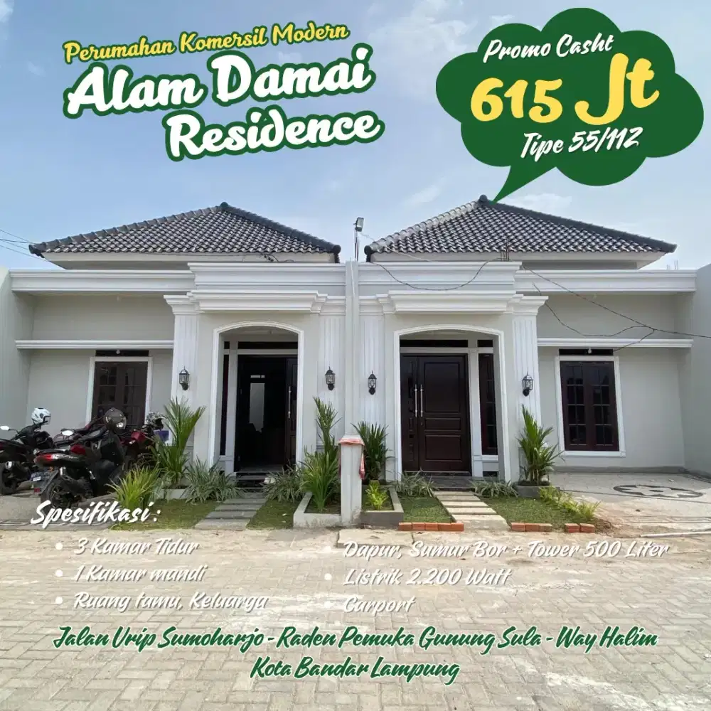 Rumah murah di wayhalim dekat Rs urepsumoharjo