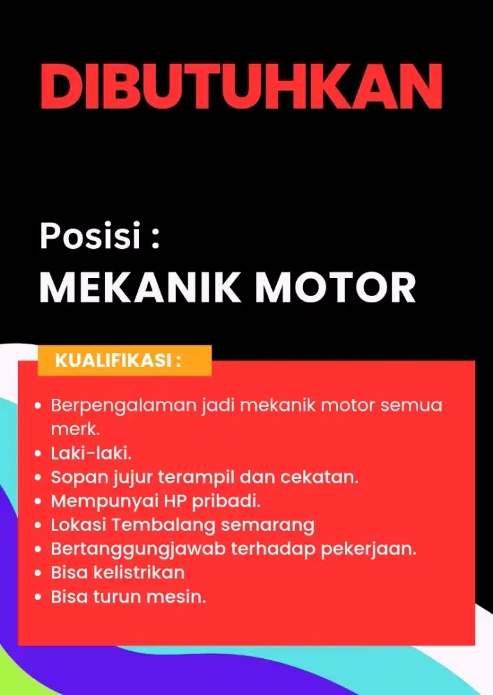 Loker mekanik motor