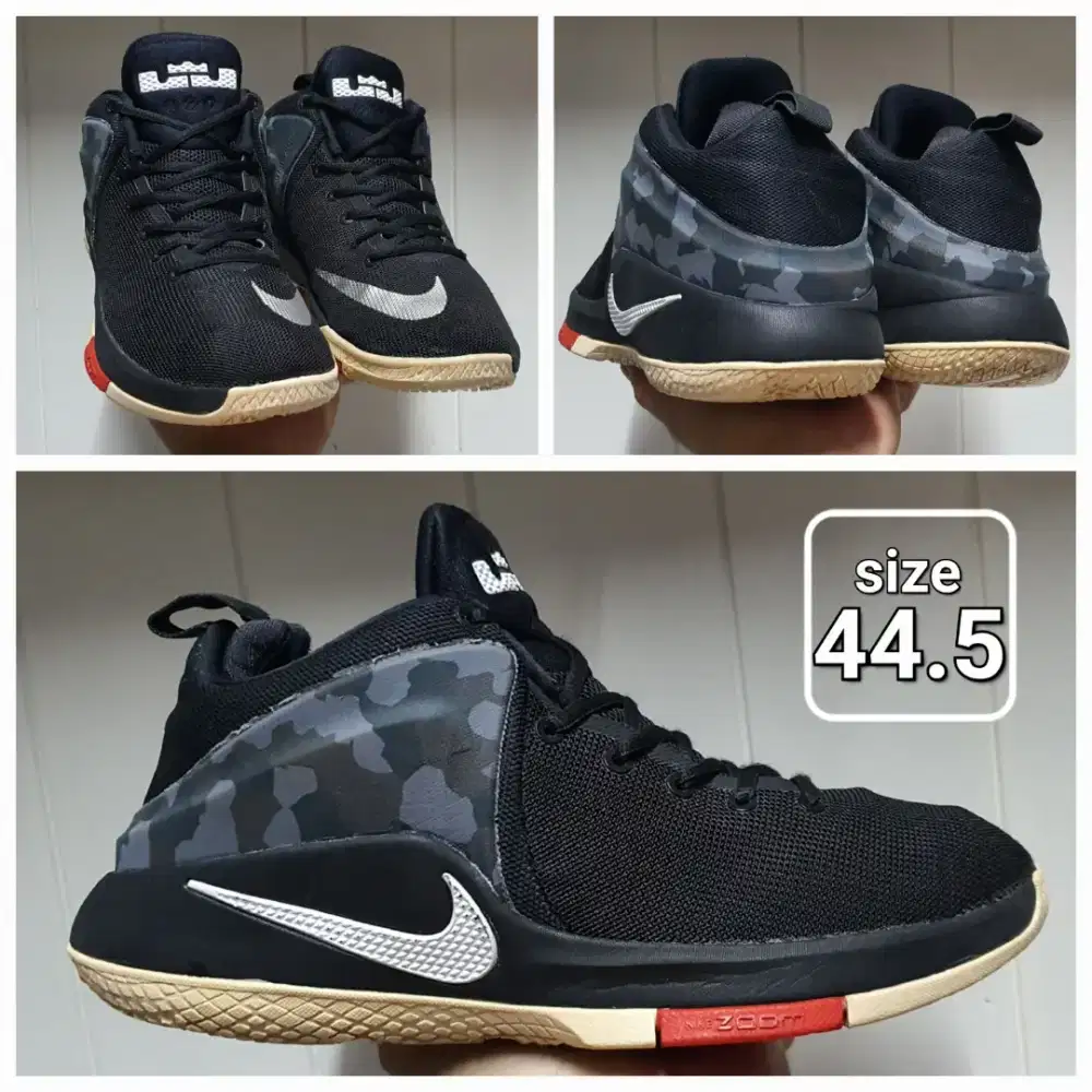 Sepatu Basket Nike Lebron Witnes Black size 44.5 Second ori shoes