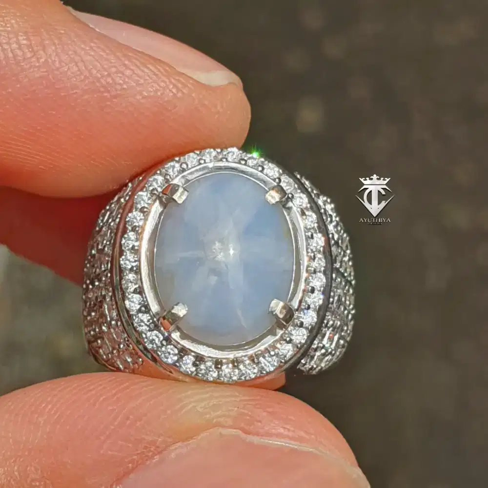 Batu Natural Super RARE Trapiche Star Blue Sapphire 5.53 Ct No Heat