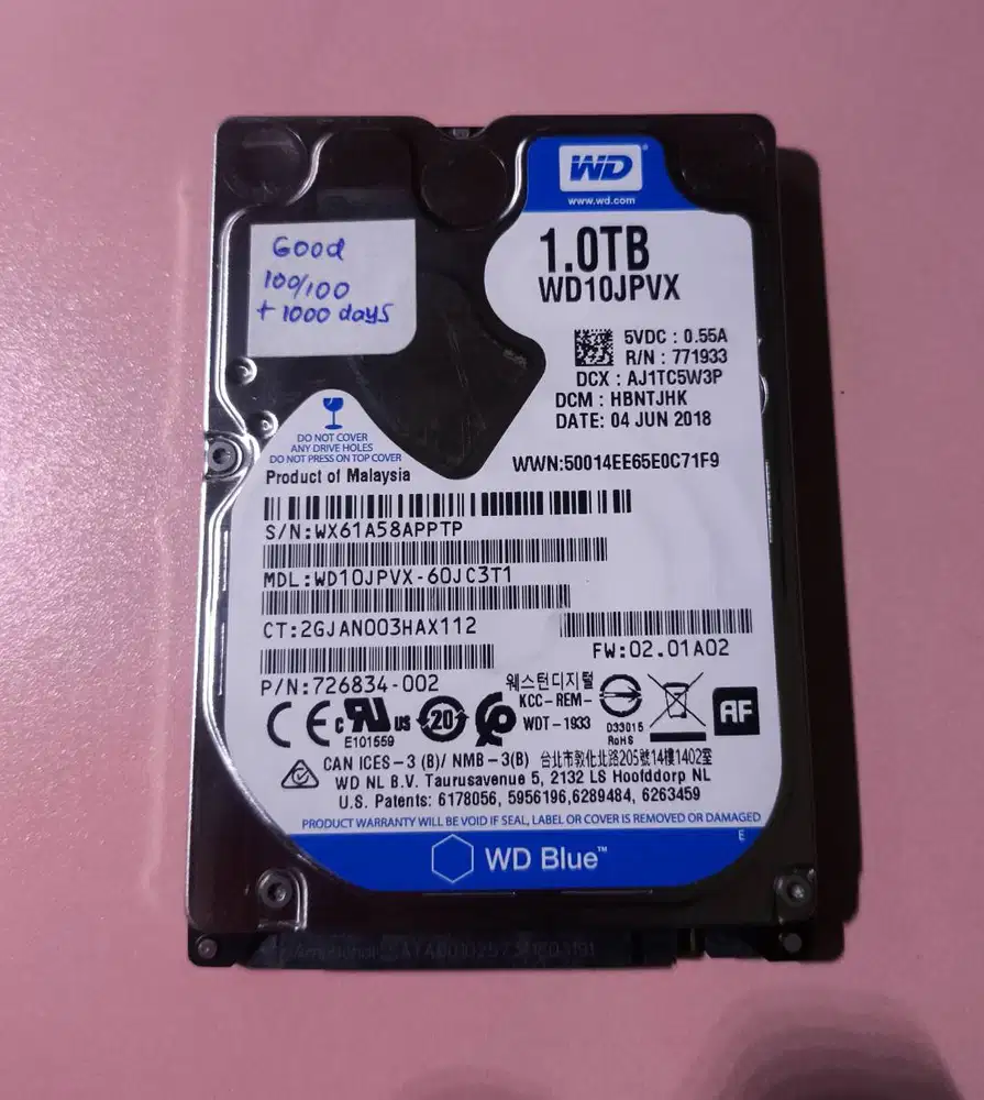 HDD 1 TB WD Western Disk Hardisk 1 TB Internal Laptop Harddisk 1 TB