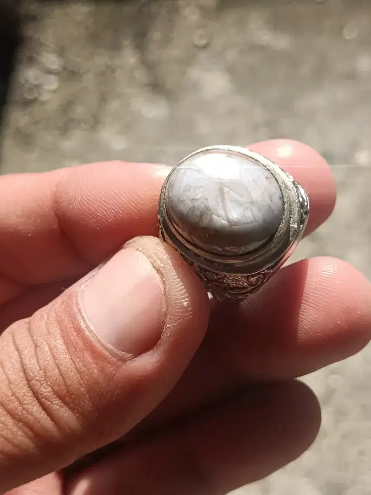 Natural white sapphire star