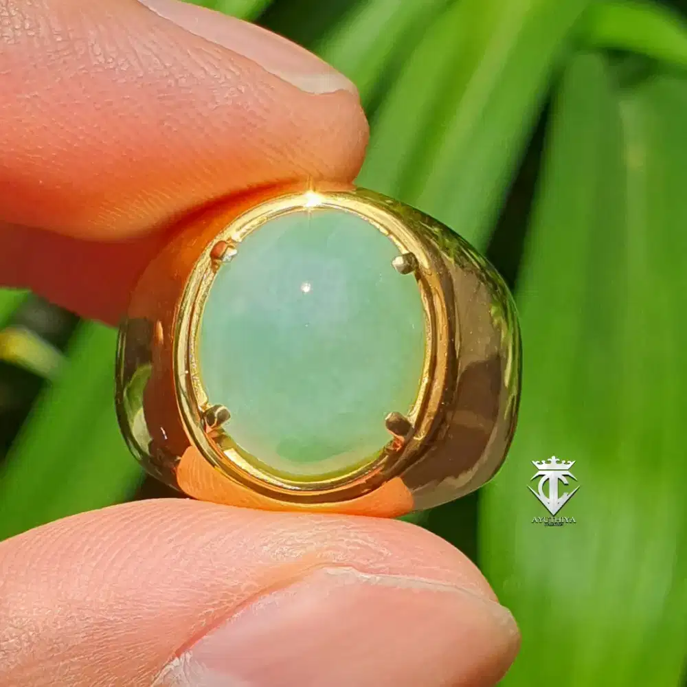 Batu Mulia Natural Apple Green Jadeite Jade Giok Burma 6.43 Ct Type A