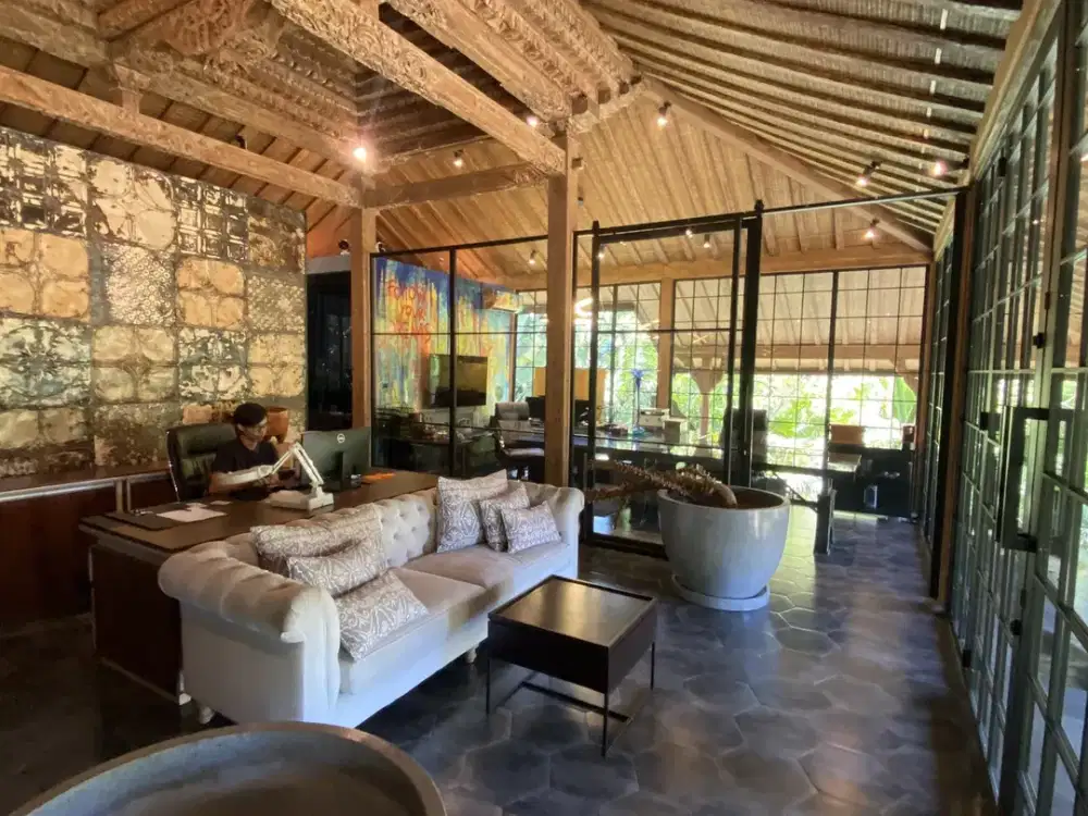 Leasehold - Exquisite Teak Joglo Office with Premium Finishes & Scenic Landscape