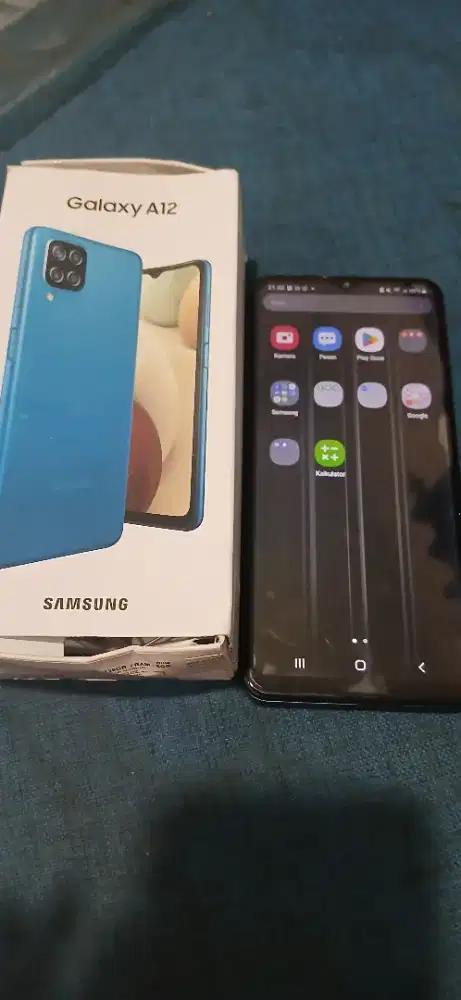 Samsung galaxy A12 biru rom : 128gb ram : 6gb
