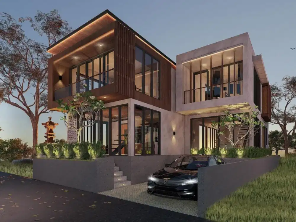 Freehold spectaculer 4 bedroom ocean view villa in cemagi