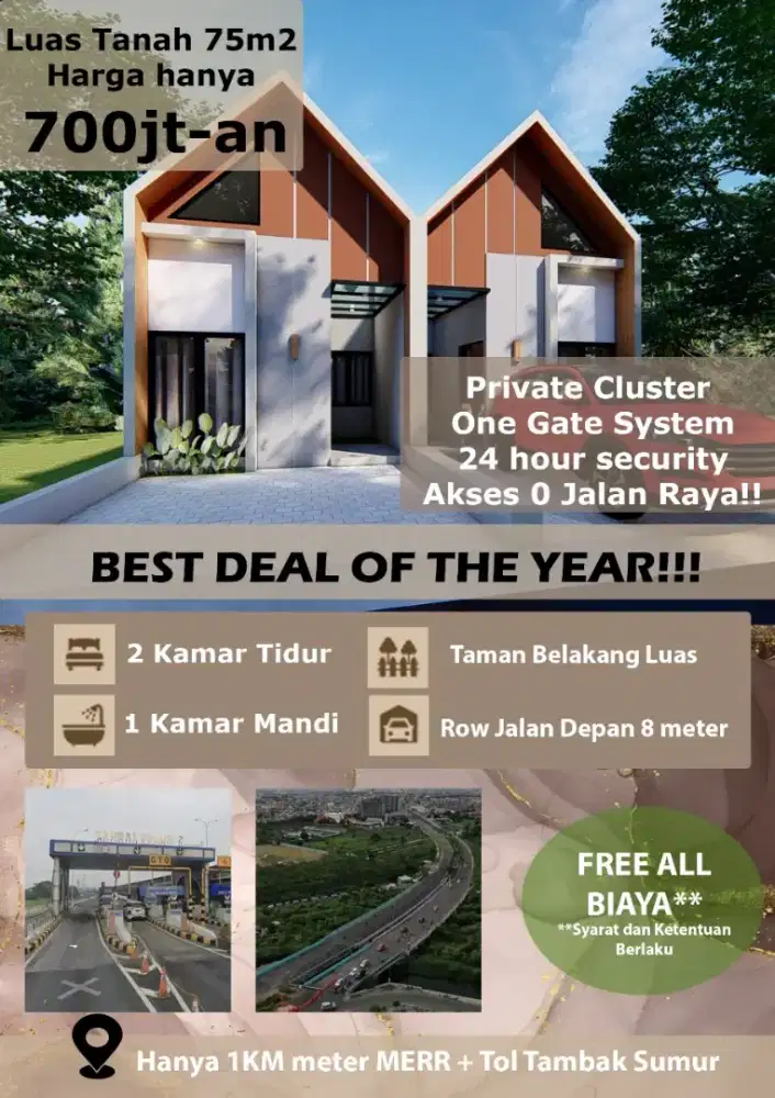 DIJUAL RUMAH DI PERUM WADUNGSARI WARU SIDOARJO SIAP HUNI