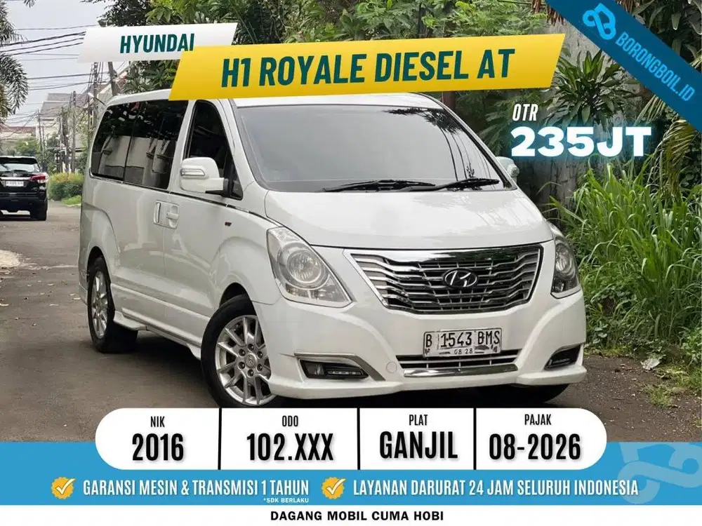 H1 ROYALE DIESEL AT 2016 PUTIH KM 102rb PAJAK PANJANG 08-26