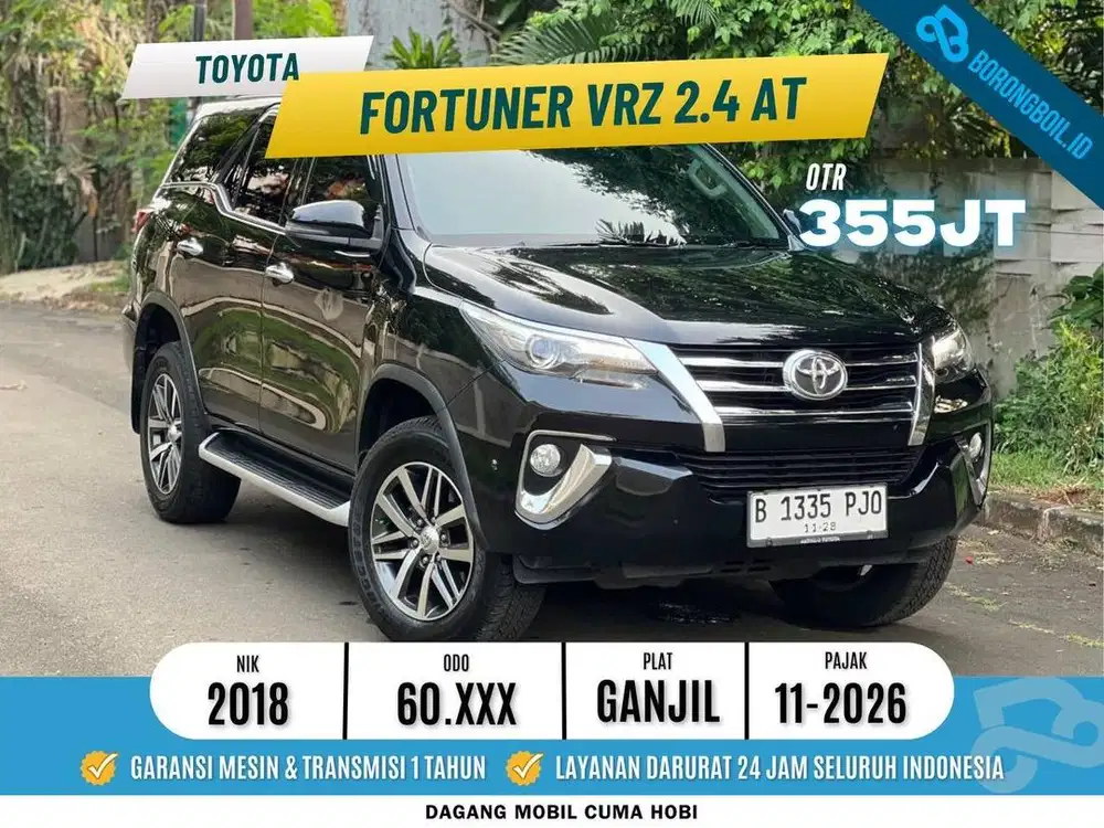 TOYOTA FORTUNER VRZ 2.4 DIESEL AT 2018 LOW KM SUPER 60RBAN RECORD