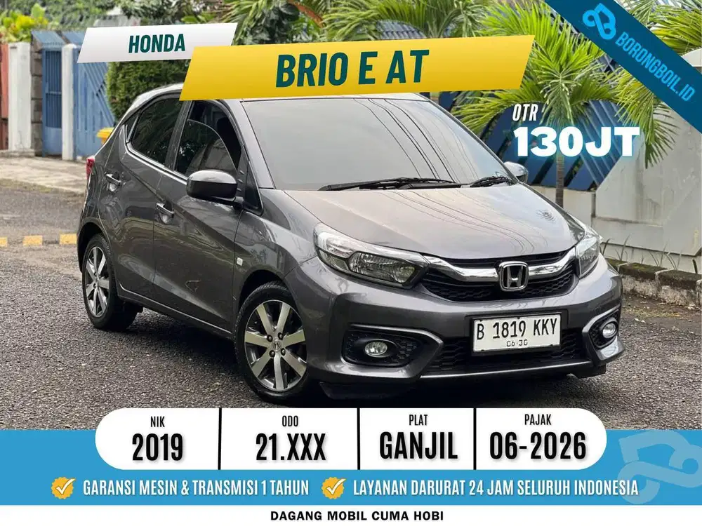 HONDA BRIO E CVT 2019 KM LOW SUPER ISTIMEWA SIAP PAKAI