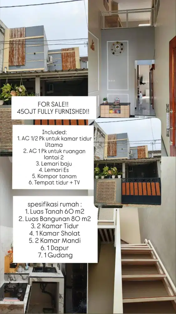 Deal HEMAT 450Jt! Rumah Full Furnished, Free Balik Nama