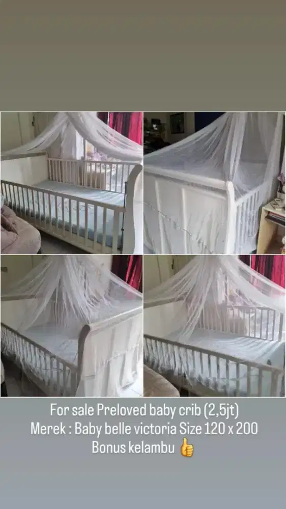 Ranjang bayi ukuran 120x200 merk baby belle