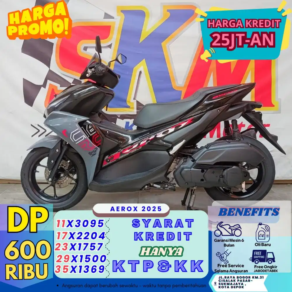 DP 500k syarat KTP&KK Yamaha aerox 2025 cash/credit