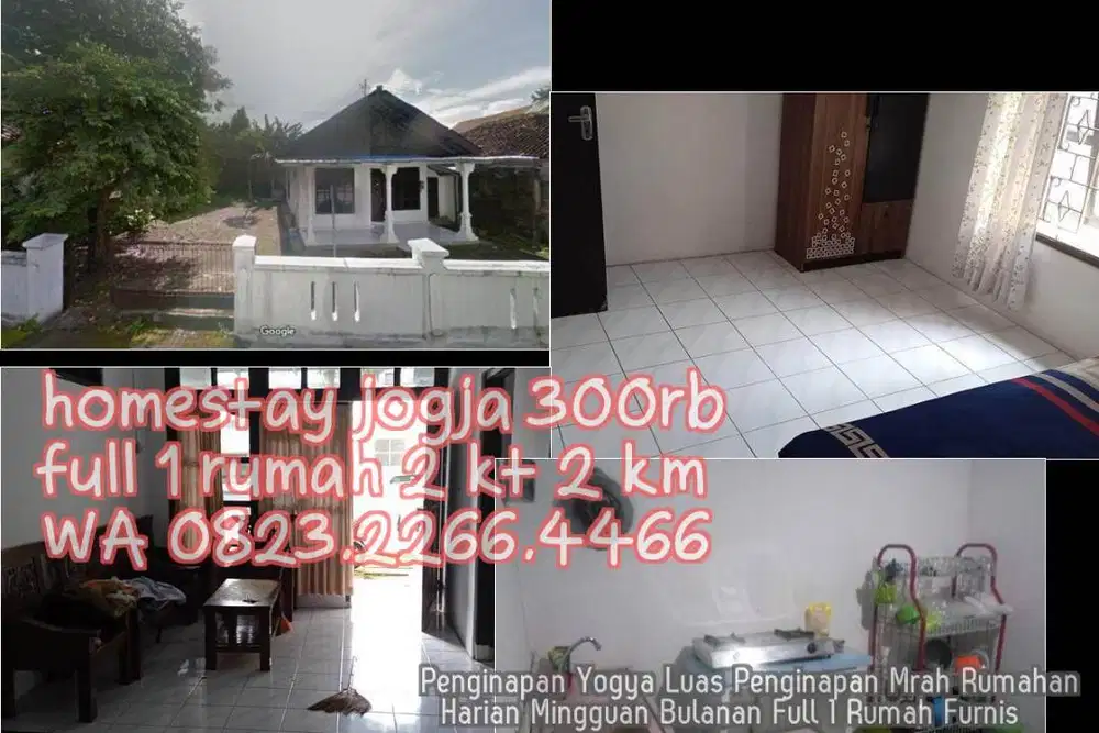 Penginapan Yogya Luas Penginapan Mrah Rumahan  Harian Mingguan Bulanan